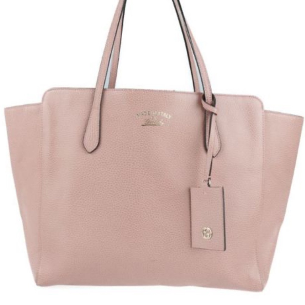 Gucci Pale Pink Swing Leather Tote Bag